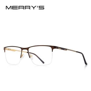 MERRYS DESIGN Men  Alloy Optics Glasses Frames Male Square Ultralight Myopia Prescription Half Frame Glasses S2009