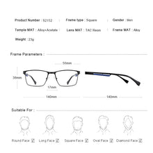 Load image into Gallery viewer, MERRYS DESIGN Men  Glasses Frame Business Style Titanium Alloy Square Frames Myopia Prescription Eyeglasses S2152