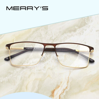 MERRYS DESIGN Men  Glasses Frame Male Square Optical Myopia Prescription Hyperopia Alloy Eyeglasses S2034