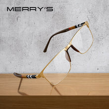 Load image into Gallery viewer, MERRYS DESIGN Men  Square Glasses Frame Business Style Titanium Alloy Acetate Legs Myopia Prescription Eyeglasses S2255