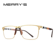 Load image into Gallery viewer, MERRYS DESIGN Men  Square Glasses Frame Business Style Titanium Alloy Acetate Legs Myopia Prescription Eyeglasses S2255