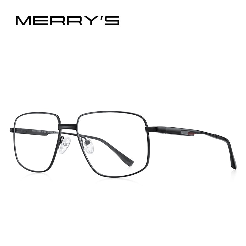 MERRYS DESIGN Men  Square Glasses Frame Business Style Titanium Alloy Frames Myopia Prescription Eyeglasses S2418