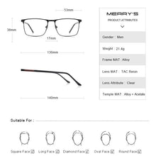 Load image into Gallery viewer, MERRYS DESIGN Men  Titanium Alloy Optics Glasses Male Square Ultralight Eye Myopia Hyperopia Prescription Eyeglasses S2030