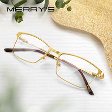 Load image into Gallery viewer, MERRYS DESIGN Men  Titanium Alloy Optics Glasses Male Ultralight Eye Myopia Hyperopia Prescription Eyeglasses S2041