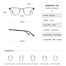 Load image into Gallery viewer, MERRYS DESIGN Men  Titanium Alloy Square Optics Glasses Men Ultralight Eye Myopia Prescription Eyeglasses S2039