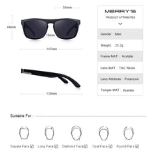 Load image into Gallery viewer, MERRYS DESIGN Men Polarized Sunglasses Driver Shades Male Vintage Sun Glasses For Men Spuare Mirror Summer UV400 Oculos S3001