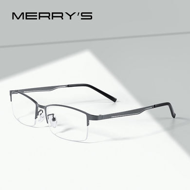 MERRYS DESIGN Uomo Occhiali in titanio puro Telaio Business Style Quadrato maschile Ultralight Eye Miopia Prescrizione Business Style S2322