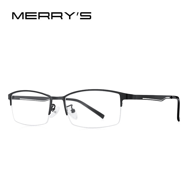 MERRYS DESIGN Uomo Occhiali in titanio puro Telaio Business Style Quadrato maschile Ultralight Eye Miopia Prescrizione Business Style S2322