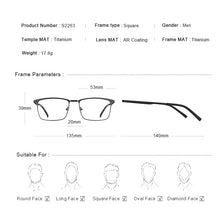 Carica l&#39;immagine nel visualizzatore di Gallery, MERRYS DESIGN Men Pure Titanium Glasses Frame Business Style Male Square Ultralight Eye Myopia Prescription Eyeglasses S2263