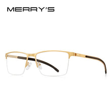 Carica l&#39;immagine nel visualizzatore di Gallery, MERRYS DESIGN Men Pure Titanium Glasses Frame Square Myopia Optical Prescription Eyeglass Frame Antiskid Silicone Eyewear S2258