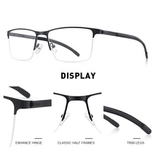 Carica l&#39;immagine nel visualizzatore di Gallery, MERRYS DESIGN Men Pure Titanium Glasses Frame Square Myopia Optical Prescription Eyeglass Frame Antiskid Silicone Eyewear S2258