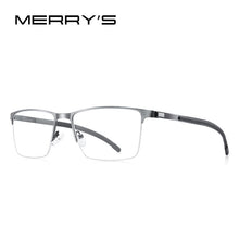 Carica l&#39;immagine nel visualizzatore di Gallery, MERRYS DESIGN Men Pure Titanium Glasses Frame Square Myopia Optical Prescription Eyeglass Frame Antiskid Silicone Eyewear S2258