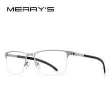 Carica l&#39;immagine nel visualizzatore di Gallery, MERRYS DESIGN Men Pure Titanium Glasses Frame Square Myopia Optical Prescription Eyeglass Frame Antiskid Silicone Eyewear S2258