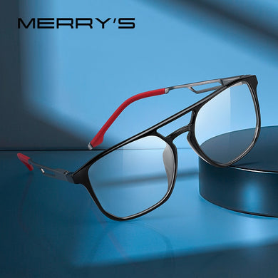 MERRYS DESIGN Men Sport Glasses Frame Aluminum Temple With Silicone Legs Myopia Prescription Eyeglasses S2101
