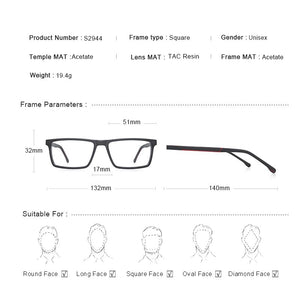 MERRYS DESIGN Men Square Classic Glasses Frames Acetate Optics Frame  Prescription Glasses Frames Optical Eyewear S2944