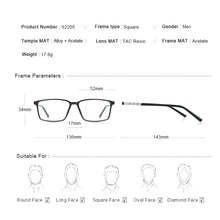 Load image into Gallery viewer, MERRYS DESIGN Men Square Frame Eyeglasses Myopia Prescription Optical Eyewear Acetate Frame S2205