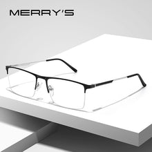 Carica l&#39;immagine nel visualizzatore di Gallery, MERRYS DESIGN Men Square Glasses Frame Male Half Optical Ultralight Business Style Myopia Prescription Alloy Eyeglasses S2008
