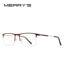 Carica l&#39;immagine nel visualizzatore di Gallery, MERRYS DESIGN Men Square Glasses Frame Male Half Optical Ultralight Business Style Myopia Prescription Alloy Eyeglasses S2008
