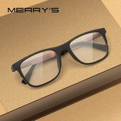 MERRYS DESIGN Men Square Glasses Male Myopia Prescription Eyeglasses TR90 Frame Titanium Alloy Legs S2033