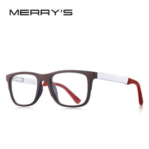 MERRYS DESIGN Men Square Glasses Male Myopia Prescription Eyeglasses TR90 Frame Titanium Alloy Legs S2033