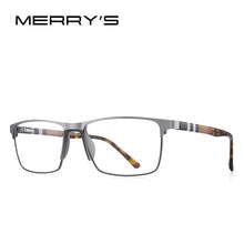 Load image into Gallery viewer, MERRYS DESIGN Men Titanium Alloy Glasses Frame Business Style Male Square Acetate Legs Myopia Prescription Eyeglasses S2253