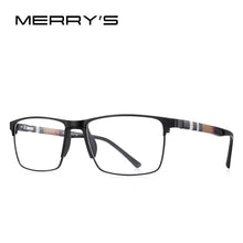 Load image into Gallery viewer, MERRYS DESIGN Men Titanium Alloy Glasses Frame Business Style Male Square Acetate Legs Myopia Prescription Eyeglasses S2253