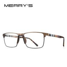 Load image into Gallery viewer, MERRYS DESIGN Men Titanium Alloy Glasses Frame Business Style Male Square Acetate Legs Myopia Prescription Eyeglasses S2253