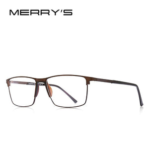 MERRYS DESIGN Men Titanium Alloy Glasses Frame Business Style Male Square Ultralight Eye Myopia Prescription Eyeglasses S2170