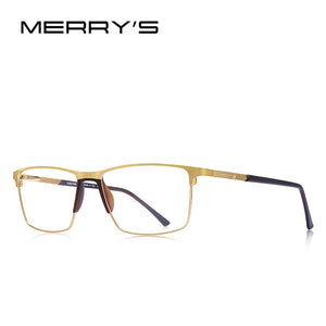 MERRYS DESIGN Men Titanium Alloy Glasses Frame Business Style Male Square Ultralight Eye Myopia Prescription Eyeglasses S2170