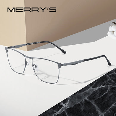 MERRYS DESIGN Men Titanium Alloy Glasses Frame Male Business Style Ultralight Eye Myopia Prescription Eyeglasses S2061