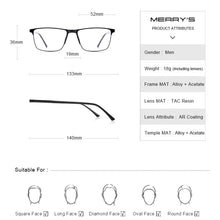 Carica l&#39;immagine nel visualizzatore di Gallery, MERRYS DESIGN Men Titanium Alloy Glasses Frame Male Square Ultralight Eye Myopia Prescription Eyeglasses S2001