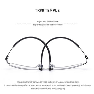 MERRYS DESIGN Men Titanium Alloy Glasses Frame Half Optical Frame Myopia Prescription Optical Eyewear Alloy Rubber Temples S2158