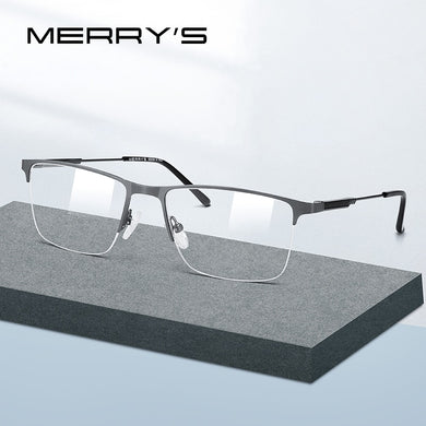 MERRYS DESIGN Men Titanium Alloy Glasses Frame Half Optical Frame Myopia Prescription Optical Eyewear S2176