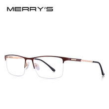 Carica l&#39;immagine nel visualizzatore di Gallery, MERRYS DESIGN Men Titanium Alloy Glasses Frame Male Square Eye Myopia Prescription Eyeglasses Male Half Optical S2064