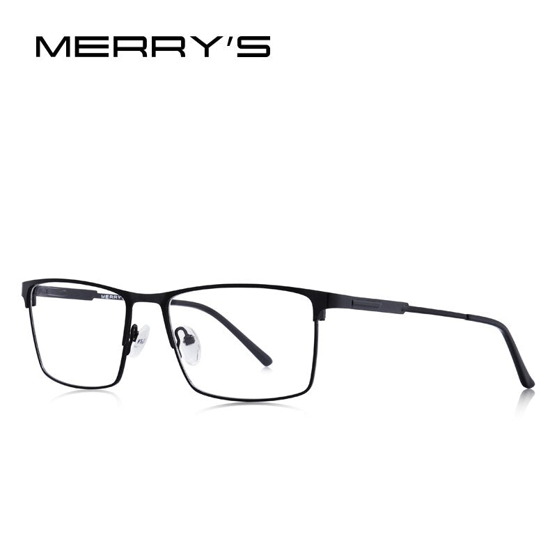 MERRYS DESIGN Men Titanium Alloy Glasses Frame Male Square Ultralight Eye Myopia Prescription Eyeglasses Male Half Optical S2047