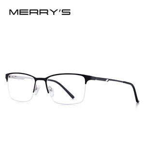 MERRYS DESIGN Men Titanium Alloy Glasses Frame Male Square Ultralight Eye Myopia Prescription Eyeglasses Male Half S2125