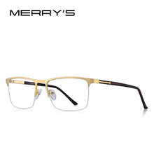 Carica l&#39;immagine nel visualizzatore di Gallery, MERRYS DESIGN Men Titanium Alloy Glasses Frame Male Square Ultralight Eye Myopia Prescription Eyeglasses Male Half Optical S2031