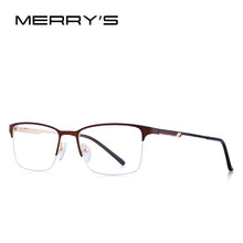 Load image into Gallery viewer, MERRYS DESIGN Men Titanium Alloy Glasses Frame Male Square Ultralight Eye Myopia Prescription Eyeglasses Male Half S2125