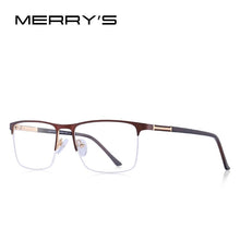 Carica l&#39;immagine nel visualizzatore di Gallery, MERRYS DESIGN Men Titanium Alloy Glasses Frame Male Square Ultralight Eye Myopia Prescription Eyeglasses Male Half Optical S2031