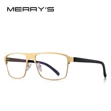 Load image into Gallery viewer, MERRYS DESIGN Men Titanium Alloy Glasses Frame Male Square Ultralight Eye Myopia Prescription Eyeglasses TR90 Legs S2002