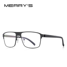 Load image into Gallery viewer, MERRYS DESIGN Men Titanium Alloy Glasses Frame Male Square Ultralight Eye Myopia Prescription Eyeglasses TR90 Legs S2002