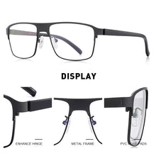 Load image into Gallery viewer, MERRYS DESIGN Men Titanium Alloy Glasses Frame Male Square Ultralight Eye Myopia Prescription Eyeglasses TR90 Legs S2002