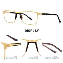 Carica l&#39;immagine nel visualizzatore di Gallery, MERRYS DESIGN Men Titanium Alloy Glasses Frame Male Square Ultralight Eye Myopia Prescription Eyeglasses TR90 Nose Pads S2036