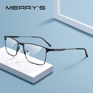 MERRYS DESIGN Uomo Occhiali in lega di titanio Montatura Miopia Occhiali da vista Montatura da vista Stile aziendale S2177 