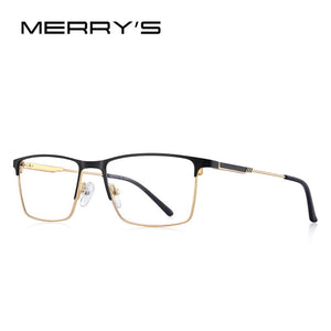 MERRYS DESIGN Men Titanium Alloy Glasses Frame Myopia Prescription Eyeglasses Optical Frame Business Style S2177