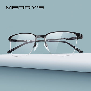 MERRYS DESIGN Men Titanium Alloy Glasses Frame Optical Frame Business Style Myopia Prescription Eyeglasses S2178