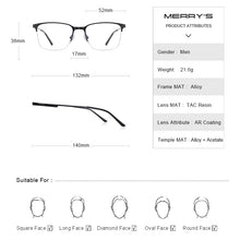 Carica l&#39;immagine nel visualizzatore di Gallery, MERRYS DESIGN Men Titanium Alloy Glasses Frame Optical Frame Business Style Myopia Prescription Eyeglasses S2178