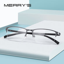Load image into Gallery viewer, MERRYS DESIGN Men Titanium Alloy Glasses Frame TR90 Legs Business Myopia Prescription Eyeglasses Half Optical Frame S2213