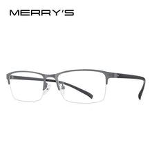 Load image into Gallery viewer, MERRYS DESIGN Men Titanium Alloy Glasses Frame TR90 Legs Business Myopia Prescription Eyeglasses Half Optical Frame S2213