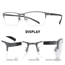 Load image into Gallery viewer, MERRYS DESIGN Men Titanium Alloy Glasses Frame TR90 Legs Business Myopia Prescription Eyeglasses Half Optical Frame S2213